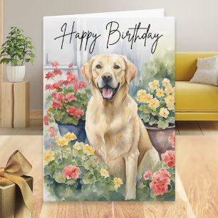 Gult Labrador Retriever Hund Bild födelsedag Kort