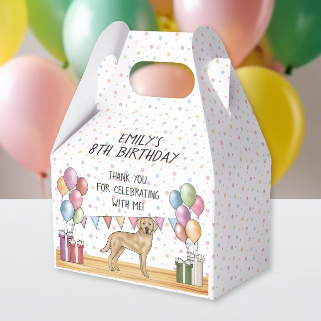 Gult Labrador Retriever Hund Birthday Tack Presentaskar (Front)