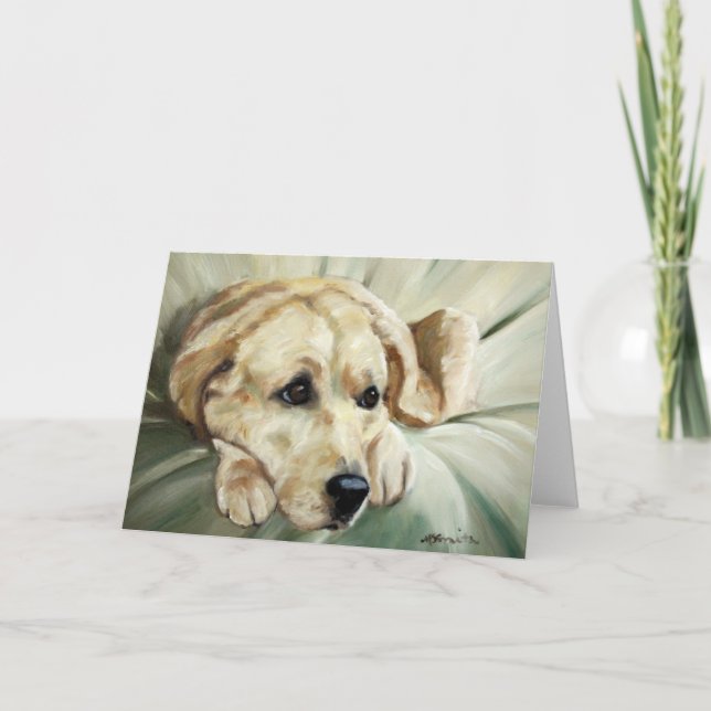 Gult Labrador Retriever Hund Card Kort (Framsida)