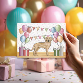 Gult Labrador Retriever Hund Colorful Birthday Inbjudningar