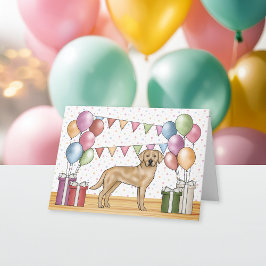 Gult Labrador Retriever Hund Colorful Birthday Kort