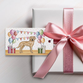 Gult Labrador Retriever Hund Colorful Birthday Presentetikett