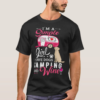 Gult Labrador Retriever Hund Cute Say Camping T Shirt