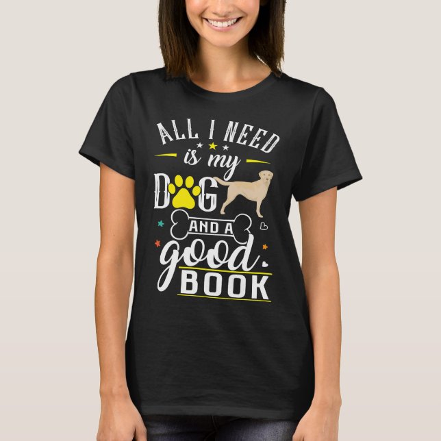 Gult Labrador Retriever Hund Cute som säger Bokar  T Shirt (Framsida)