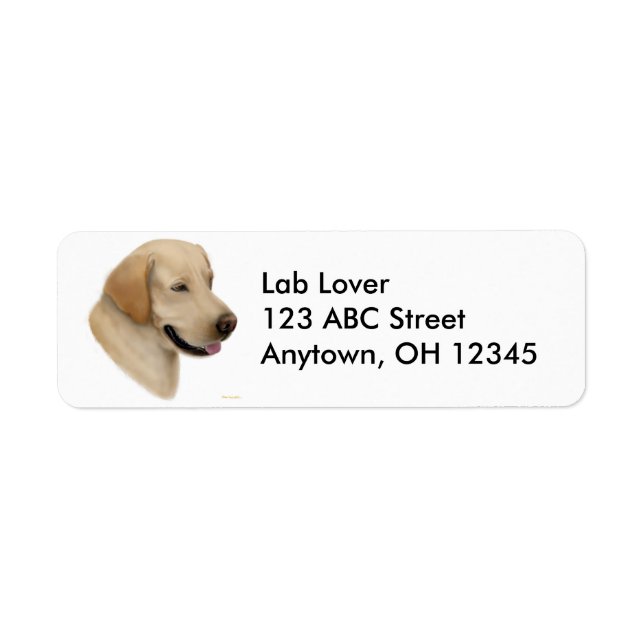 Gult Labrador Retriever Hund-etikett Returadress Etikett (Framsidan)