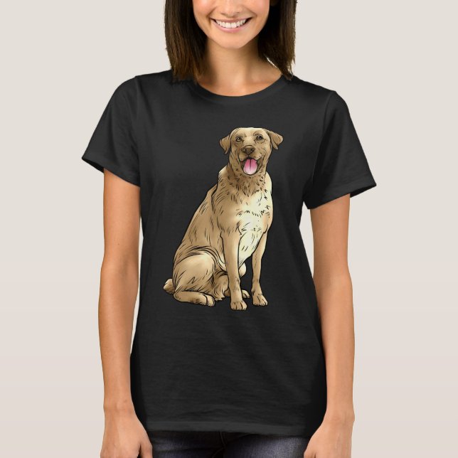 Gult Labrador Retriever Hund Golden Lab Gult La La T Shirt (Framsida)