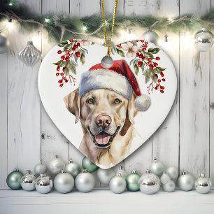Gult Labrador Retriever Hund Holly Wandeans Julgransprydnad Keramik