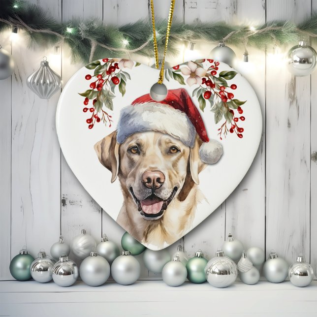 Gult Labrador Retriever Hund Holly Wandeans Julgransprydnad Keramik (Skapare uppladdad)