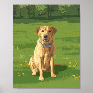 Gult Labrador Retriever Hund Poster