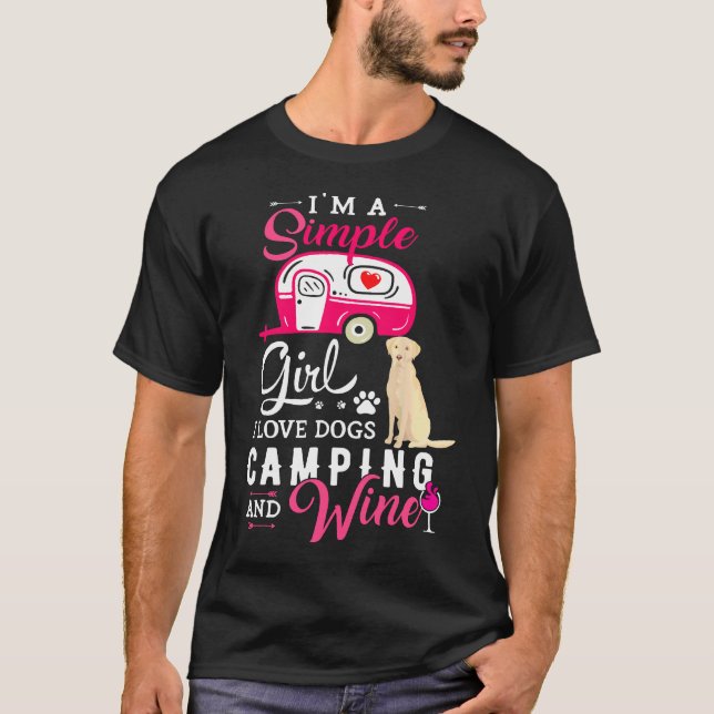 Gult Labrador Retriever Hund Simple Girl Vin Cam T Shirt (Framsida)
