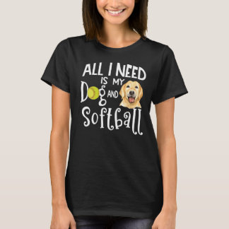 Gult Labrador Retriever Hund Softball Player Hund T Shirt