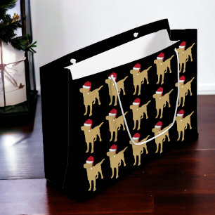 Gult Labrador Retriever i Red Santa Hat