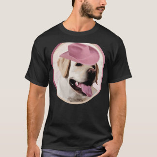 Gult Labrador Retriever i Rosa Hat! speciellt T Shirt
