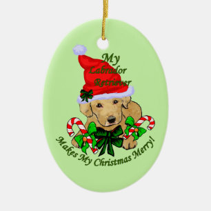 Gult Labrador Retriever-jul Julgransprydnad Keramik