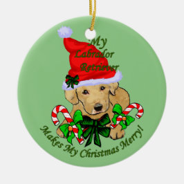 Gult Labrador Retriever-jul Julgransprydnad Keramik