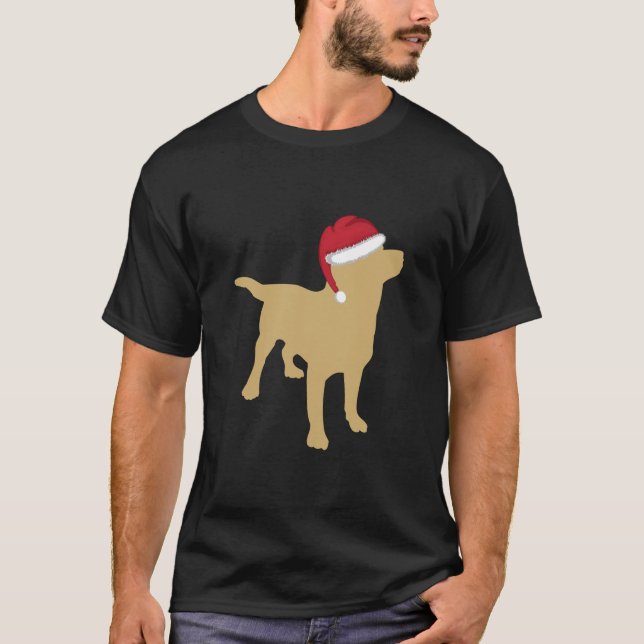 Gult Labrador Retriever-jultomten T Shirt (Framsida)