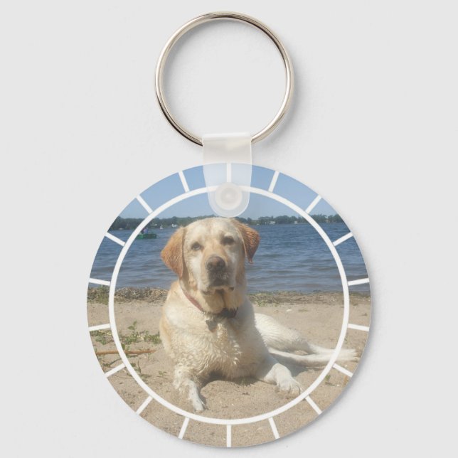 Gult Labrador Retriever Keychain Nyckelring (Framsida)