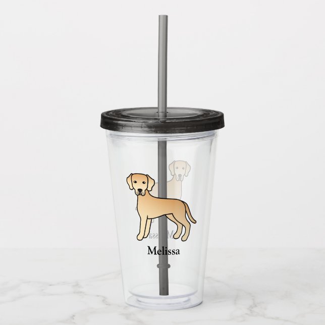 Gult Labrador Retriever med eget namn Take Away Mugg (Framsida)