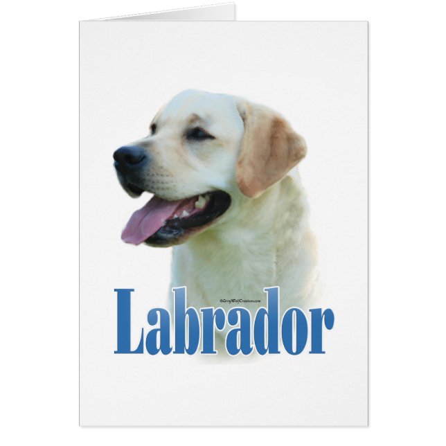 Gult Labrador Retriever Namn Hälsningskort (Framsidan)