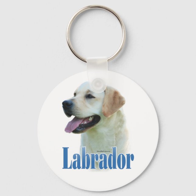 Gult Labrador Retriever Namn Keychain Nyckelring (Framsida)