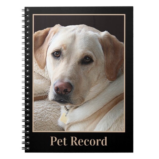 Gult Labrador Retriever Pet Record Anteckningsbok (Framsidan)