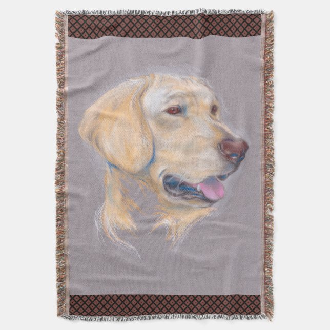 Gult Labrador Retriever Porträtt Filt (Framsidan Vertikal)