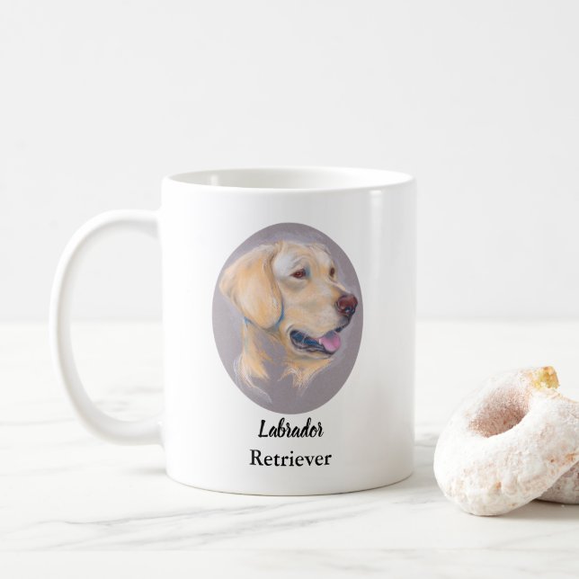 Gult Labrador Retriever Porträtt Personlig Kaffemugg (Med munk)
