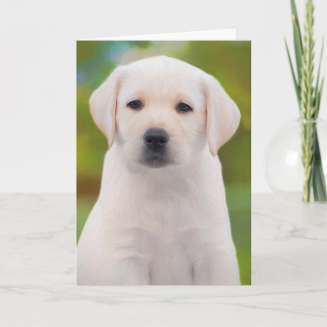 Gult Labrador Retriever Puppy Greeting Cards Kort (Framsida)