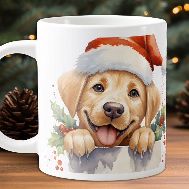 Gult Labrador Retriever Puppy Hund jul Jumbo Mugg (Skapare uppladdad)