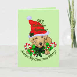 Gult Labrador Retriever Puppy-julklappar Helgkort