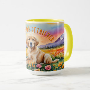 Gult Labrador Retriever Puppy Sunrise Combo Mugg