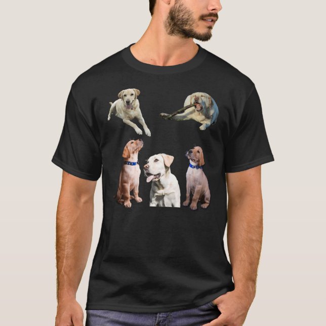 Gult Labrador Retriever Stickers T Shirt (Framsida)