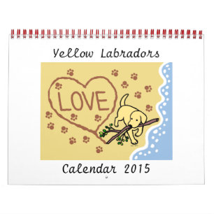 Gult Labrador Retriever Tecknad Calendar 2015 Kalender