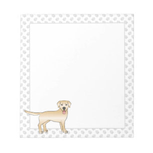 Gult Labrador Retriever Tecknad hund & Tassar Anteckningsblock