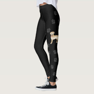 Gult Labrador Retriever Tecknad hund Tassar Leggings
