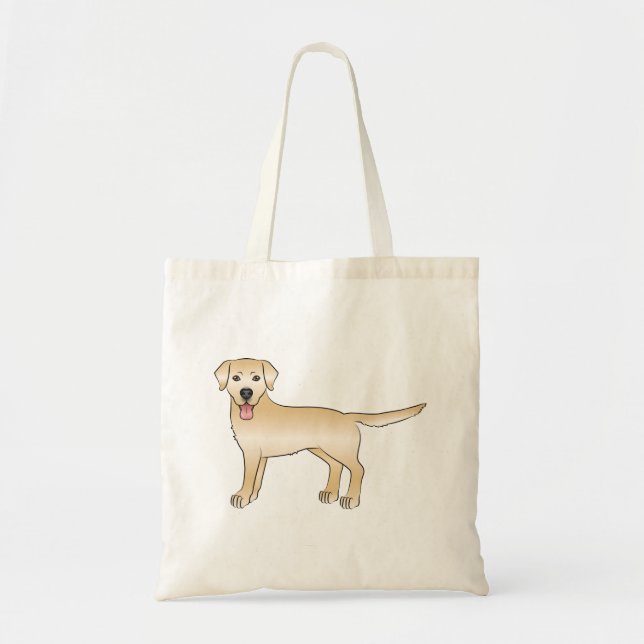 Gult Labrador Retriever Tecknad hund Teckning Tygkasse (Framsidan)