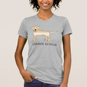 Gult Labrador Retriever Tecknad hund & Text T Shirt