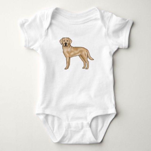 Gult Labrador Retriever Tecknad Lab Hund Valp T Shirt (Framsida)