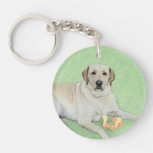Gult Labrador Retriever & Tennis Bollar Painting