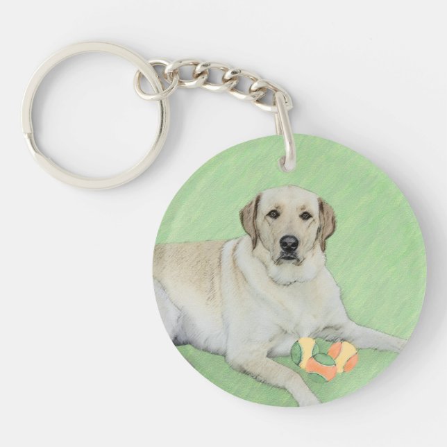 Gult Labrador Retriever & Tennis Bollar Painting (Framsidan)