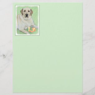 Gult Labrador Retriever & Tennis Bollar Painting