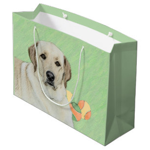 Gult Labrador Retriever & Tennis Bollar Painting