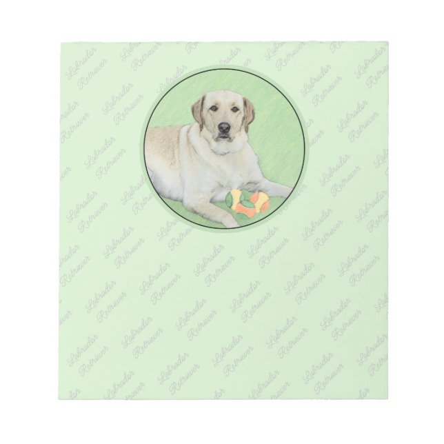 Gult Labrador Retriever & Tennis Bollar Painting Anteckningsblock (Framsida)