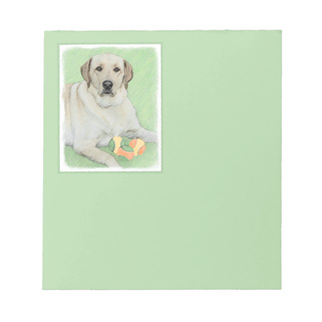 Gult Labrador Retriever & Tennis Bollar Painting Anteckningsblock (Framsida)