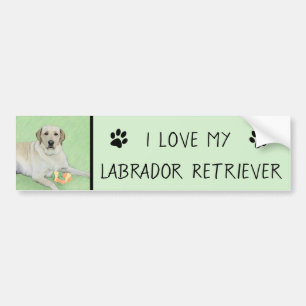 Gult Labrador Retriever & Tennis Bollar Painting Bildekal