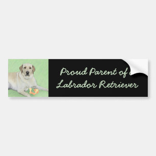 Gult Labrador Retriever & Tennis Bollar Painting Bildekal