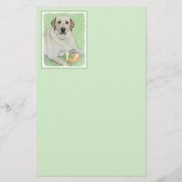 Gult Labrador Retriever & Tennis Bollar Painting Brevpapper