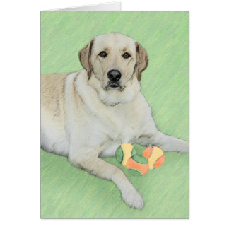 Gult Labrador Retriever & Tennis Bollar Painting Hälsningskort