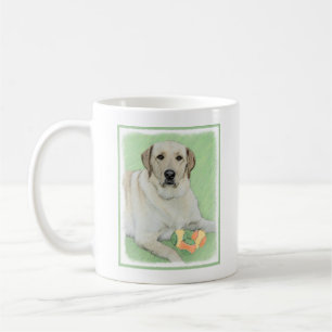 Gult Labrador Retriever & Tennis Bollar Painting Kaffemugg