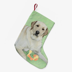 Gult Labrador Retriever & Tennis Bollar Painting Liten Julstrumpa